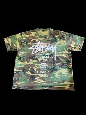 Stüssy World Tour Tee Camo XL